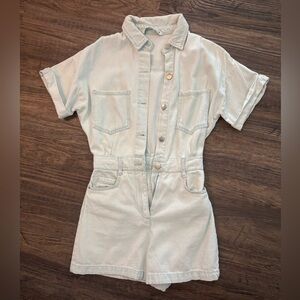 Zara Light Blue Denim Romper